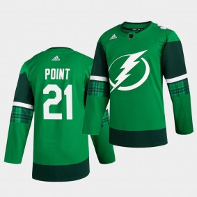 Brayden Point Lightning 2020 St. Patrick's Day Green Authentic Player Jersey