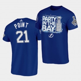 Brayden Point Tampa Bay Lightning 2020 Stanley Cup Champions Parade Celebration Tee Blue