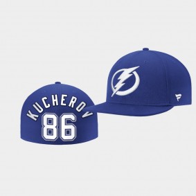 Nikita Kucherov Tampa Bay Lightning Hat Core Primary Logo Blue Fitted Cap