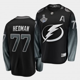Tampa Bay Lightning Victor Hedman 2020 Stanley Cup Champions Alternate Black Men Jersey
