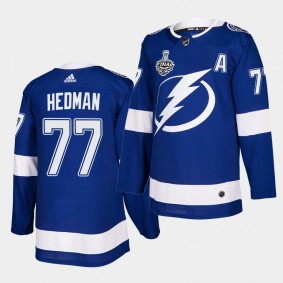 Tampa Bay Lightning Victor Hedman 2020 Stanley Cup Final Bound Authentic Player Blue Jersey